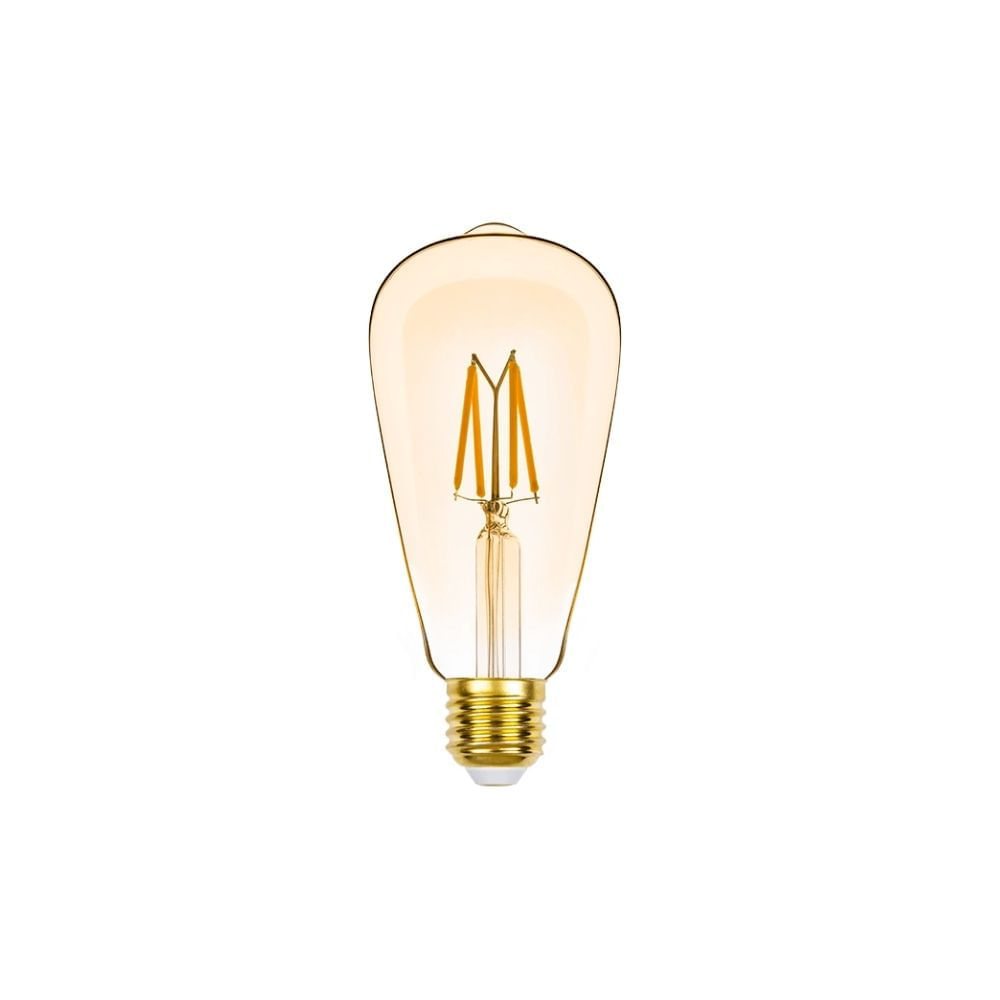 Lâmpada LED Filamento ST-64 E-27 127V 4,5W 2400K Branco Quente Ambar 350 Lúmens Dimerizável Stella