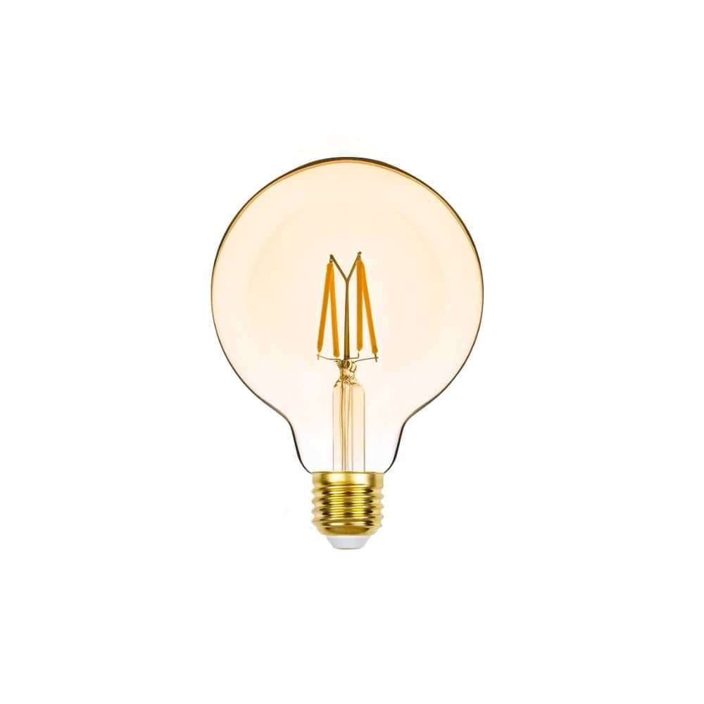 Lâmpada LED Filamento Balloon E-27 G95 220V 4,5W 2400K Branco Quente 350 Lúmens Dimerizável Stella
