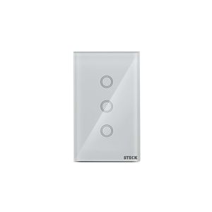 Conjunto Montado Interruptor 4x2 Touch Smart 3 Módulos Branco Smarteck Steck