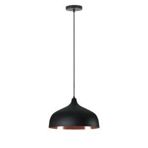 Pendente Para 1 Lâmpada E-27 Preto/Cobre Luxor Kin