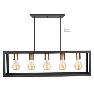 Pendente Para 5 Lâmpadas E-27 Preto/Cobre Ravello Kin