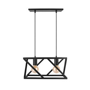 Pendente Para 2 Lâmpadas E-27 Preto Zenin Kin