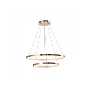 Pendente LED 32W 3000K Bivolt Alumínio/Acrílico Dourado Milano Hevvy