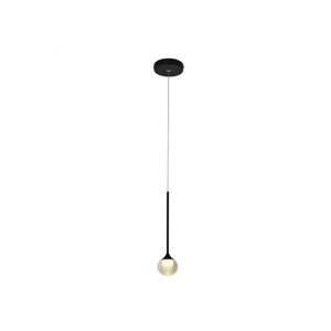 Pendente LED 5W 3000K Bivolt Metal/Vidro Preto Deli Hevvy