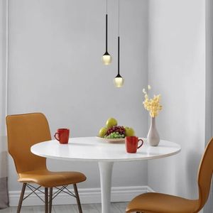 Pendente LED 5W 3000K Bivolt Metal/Vidro Preto Deli Hevvy