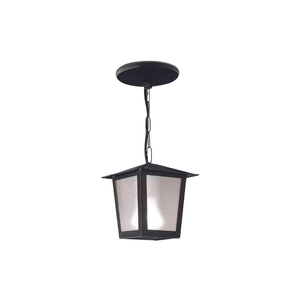 Pendente Colonial Quadrado em Aço Para 1 Lâmpada E-27 Pequeno Preto Ideal