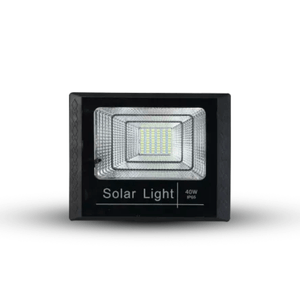 Refletor LED Solar 40W 6500K Branco Frio 3200 Lúmens Preto Com Controle 9669 Gaya