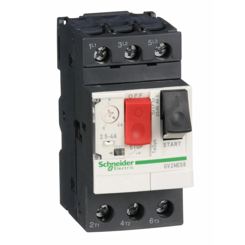 Encontraproduto.com.br - Disjuntor Termomagnetico Gv2 2.5-4a Botao Impulsao Schneider Gv2me08