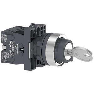 Comutador 22Mm Plástico 3 Posições Retorno Por Mola Com Chave 2Na XA2EG03 Schneider