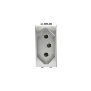 Módulo Tomada 2P+T 20A 250V Pb Tech Prata Living Light Bticino