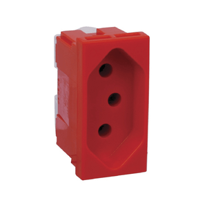 Tomada 2P+T 20A-250V Pb 680161 Vermelho 1 Módulo Zeffia Pial
