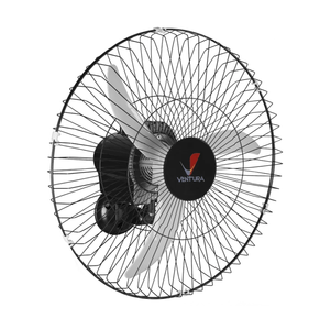 Ventilador Oscilante De Parede 60Cm Preto 3 Pás Bivolt Com Grade Aço 796425 Venti-Delta