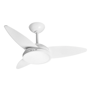 Ventilador De Teto 220V 3 Pás Clm Branco Led Lykan 1389 Tron