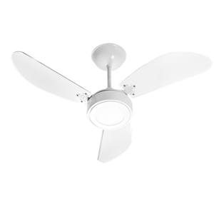 Ventilador De Teto 220V 3 Pás Branco 6000K New Cristal Led 383283 Venti-Delta