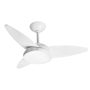 Ventilador De Teto 220V 3 Pás Clm Branco Led 3000K Lykan 1523 Tron