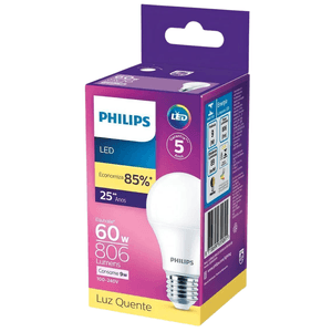 Lâmpada LED Bulbo E-27 Bivolt 9W 806 Lúmens A60 Philips