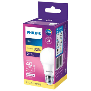 Lâmpada LED Bulbo E-27 Bivolt 7W 560 Lúmens A60 Philips