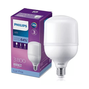 Lâmpada LED Bulbo Alta Potência E-27 Bivolt 30W 6500K Branco Frio 3800 Lúmens Philips