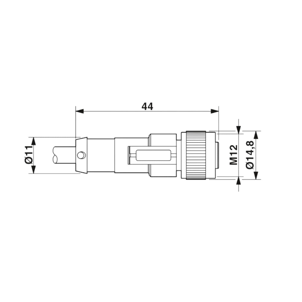 Cabo Sensor 5 Metros 4P M12 Preto Sac 4 Polos 5,0-Pur/M12Fs 1668124 Phoenix Contact