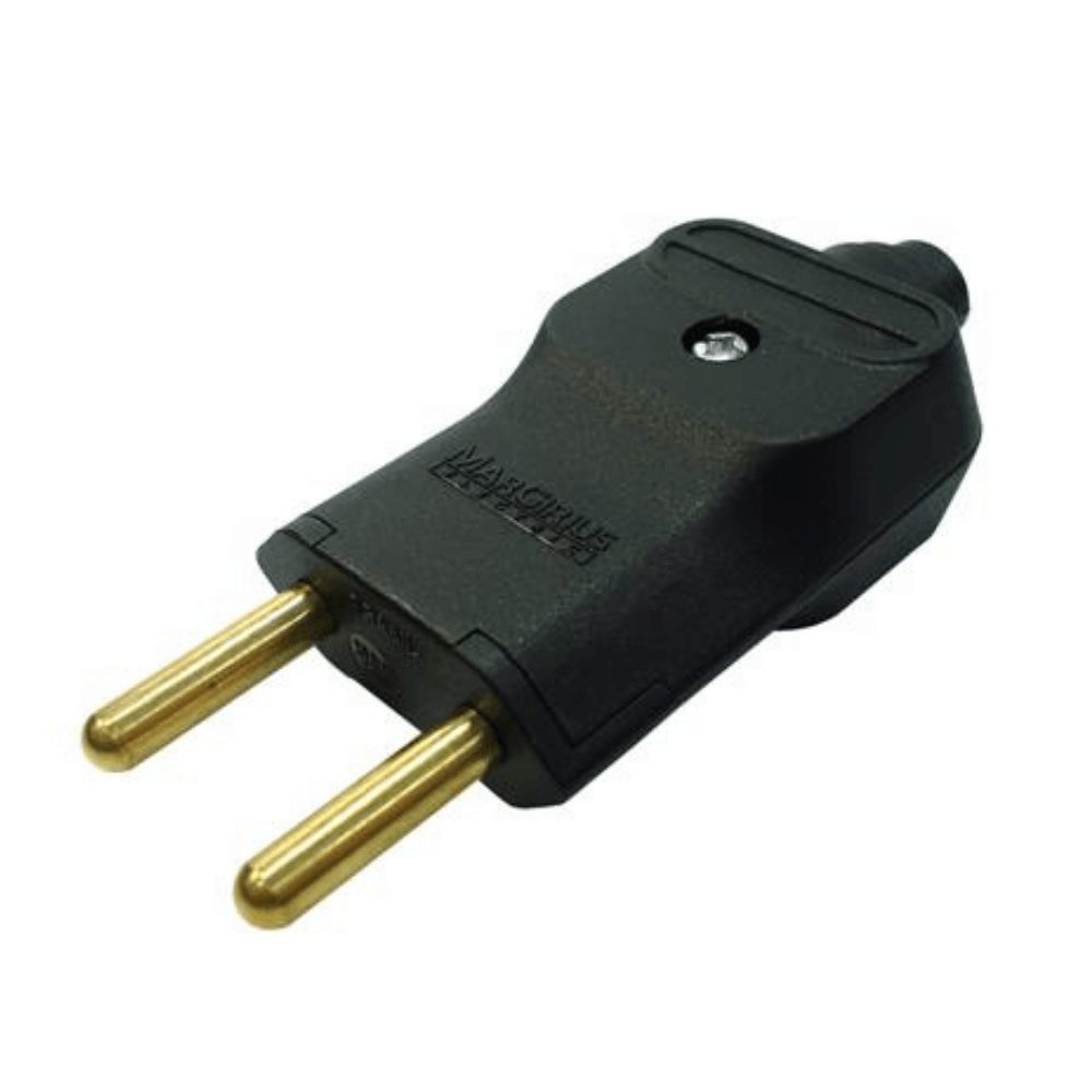 Plug 2P 20A 250V PB Preto Com Prensa Cabo Margirius| ANDRA