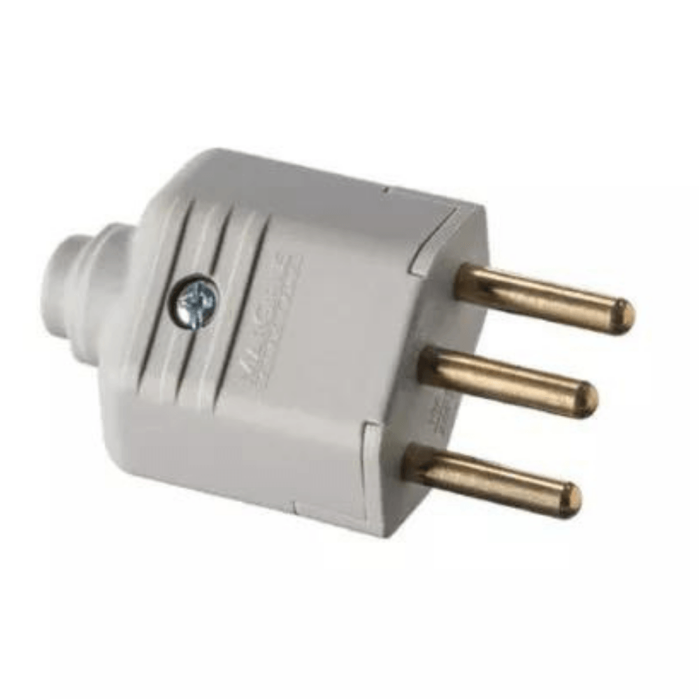 Plug 2P+T 10A 250V PB Cinza Margirius| ANDRA