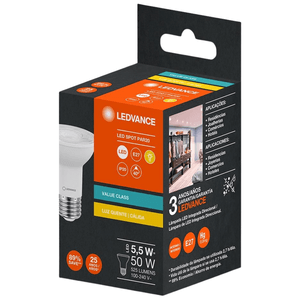 Lâmpada LED PAR20 5,5W Bivolt 2700K Branco Quente 525 Lúmens 40° 7019639 Ledvance