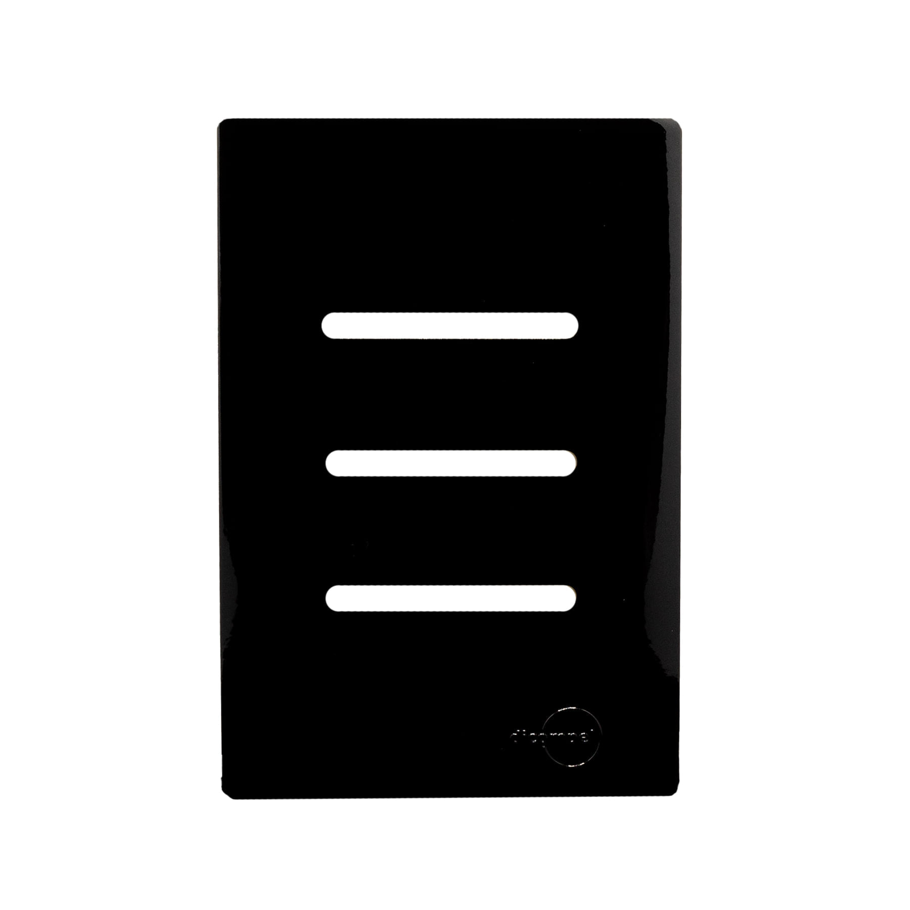 Placa 4X2 Para 3 Interruptores Horizontais Com Suporte Preto Brilhante Novara PB-1700/65 Dicompel