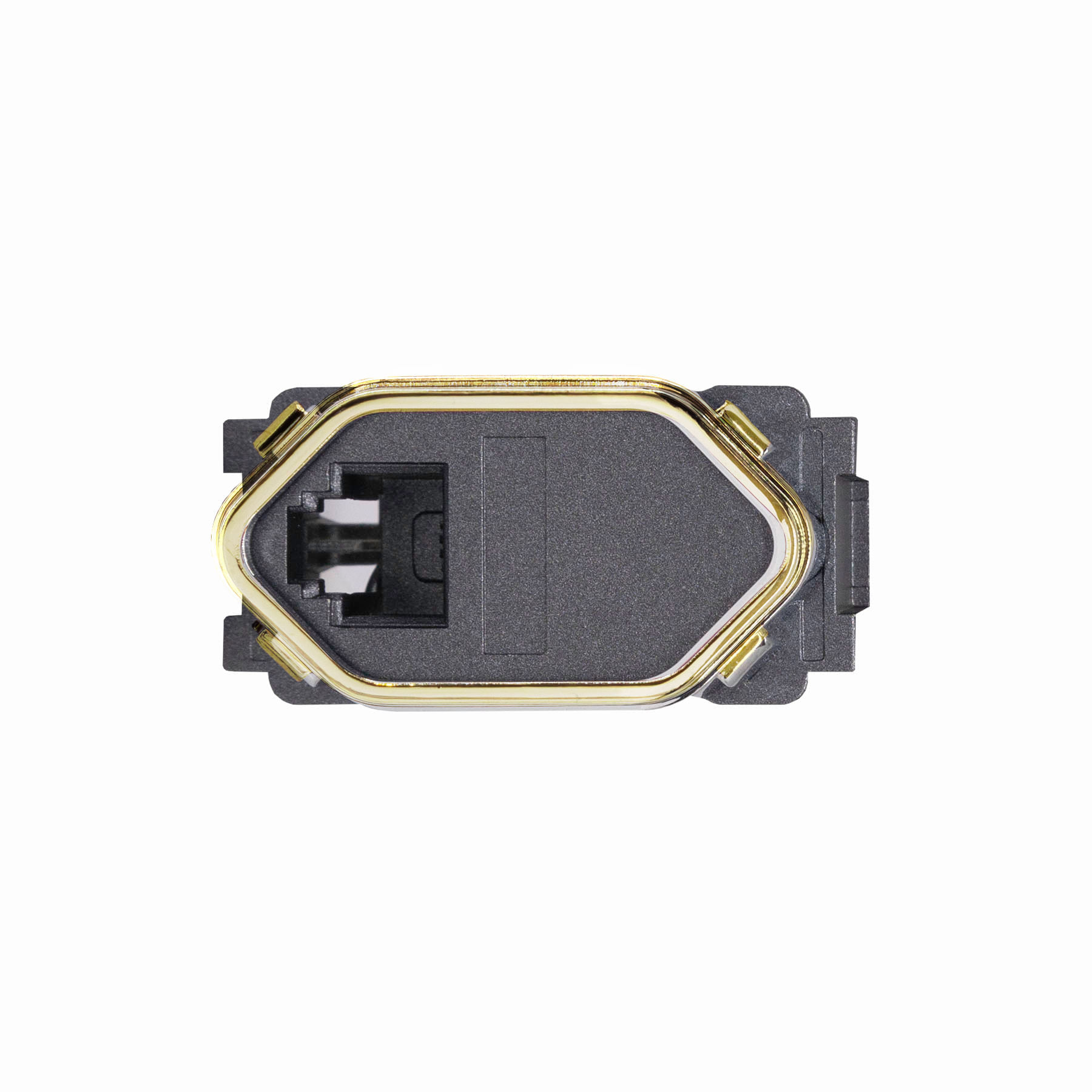 Módulo 1 Tomada Rj11 4 Vias Preto Grafite Gold Novara DC-1600/232 Dicompel