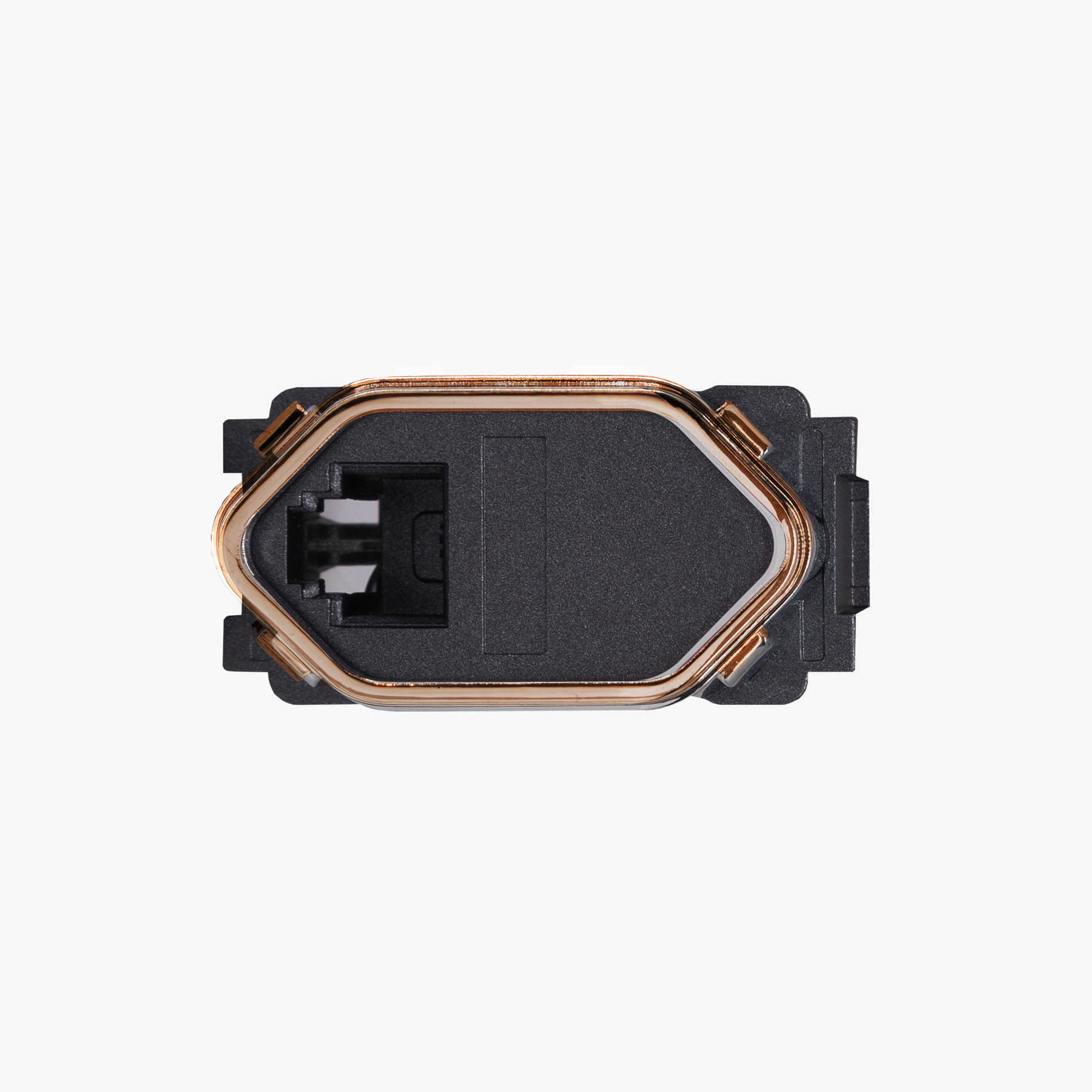 Módulo 1 Tomada Rj11 4 Vias Preto Grafite Ouro Rose Novara DC-1600/233 Dicompel