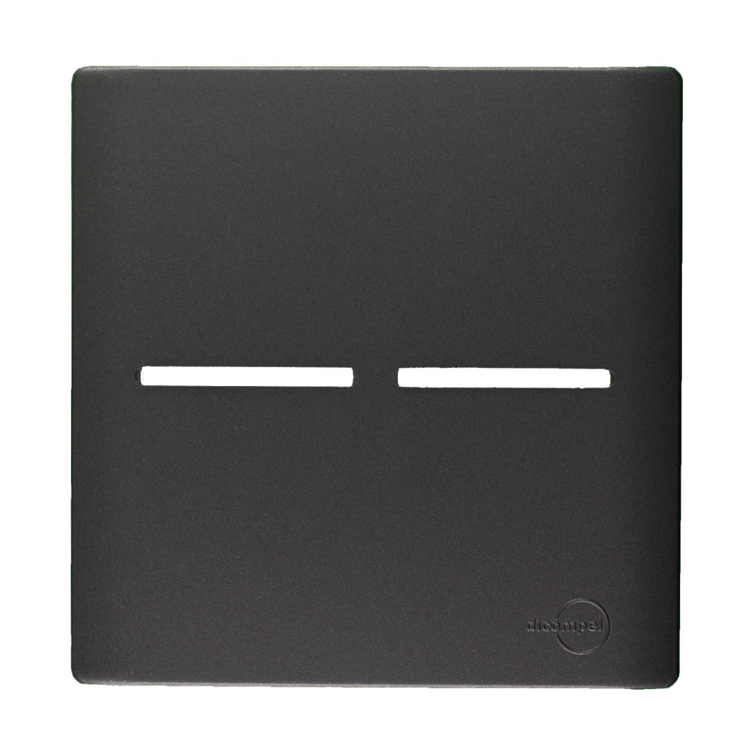 Placa 4X4 Para 2 Interruptores Com Suporte Preto Novara DC-1600/55 Dicompel