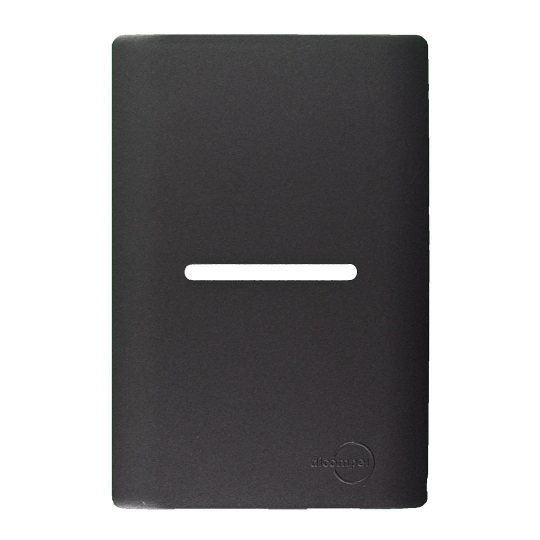 Placa 4X2 1 Interruptor Horizontal Com Suporte Grafite Novara Dicompel