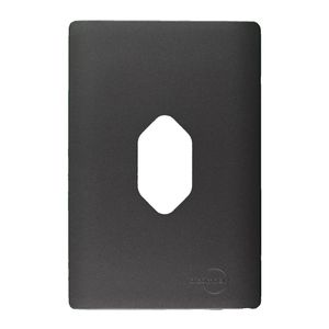 Placa 4X2 Para 1 Tomada Vertical Com Suporte Preto Grafite Novara DC-1600/66 Dicompel