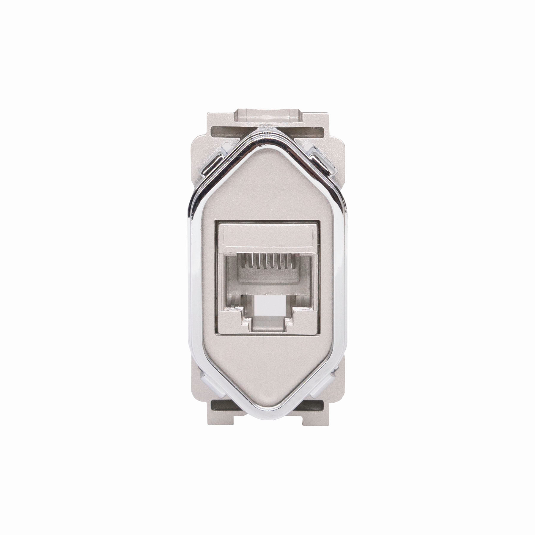 Módulo 1 Tomada Rj45 Aço Cromado Novara AC-1500/74 Dicompel