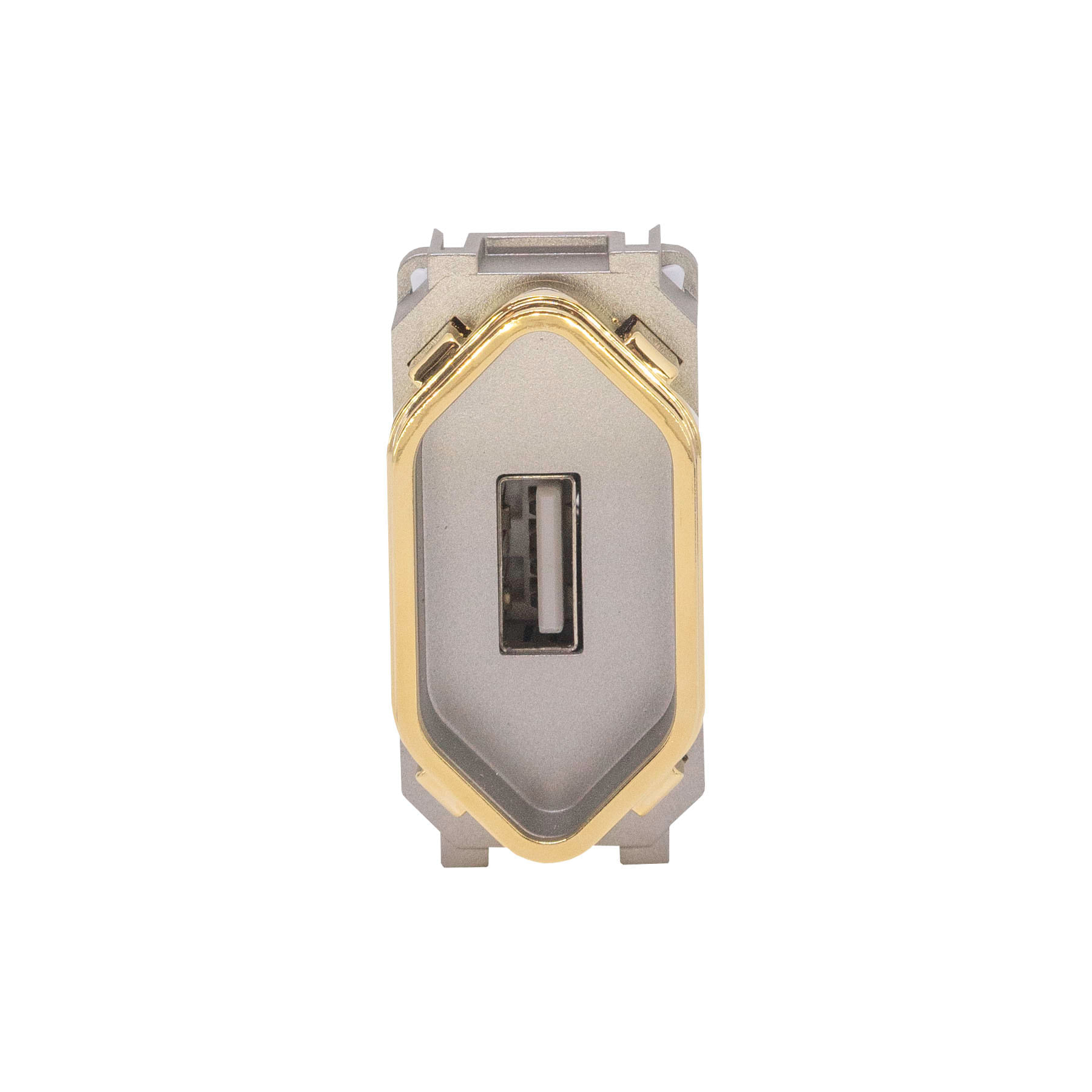 Módulo 1 Tomada Usb 2A Aço Gold Novara AC-1500/168 Dicompel