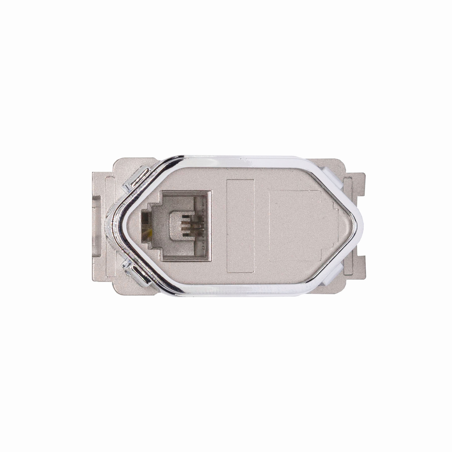 Módulo 1 Tomada Rj11 4 Vias Aço Cromado Novara AC-1500/231 Dicompel