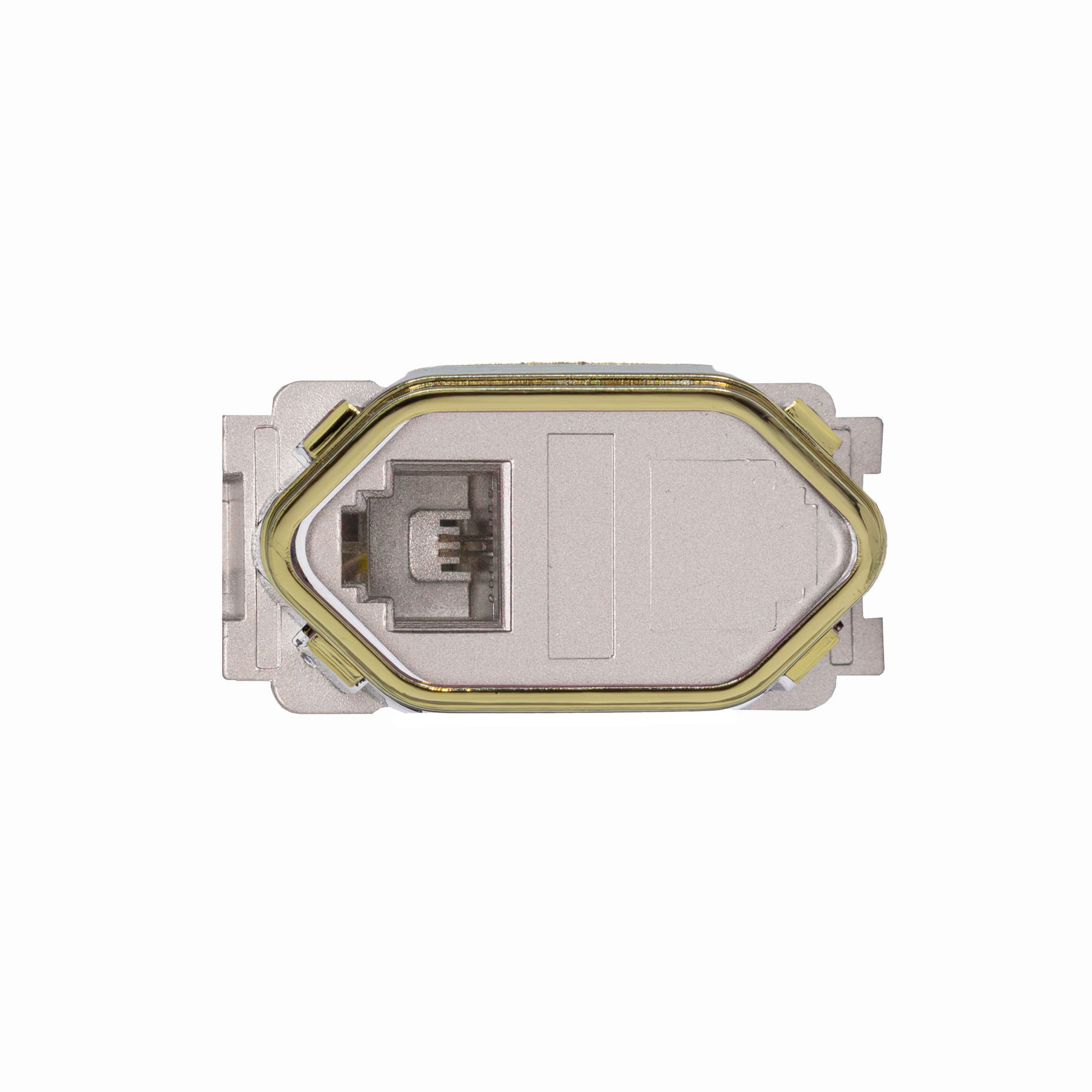 Módulo 1 Tomada Rj11 4 Vias Aço Gold Novara AC-1500/232 Dicompel