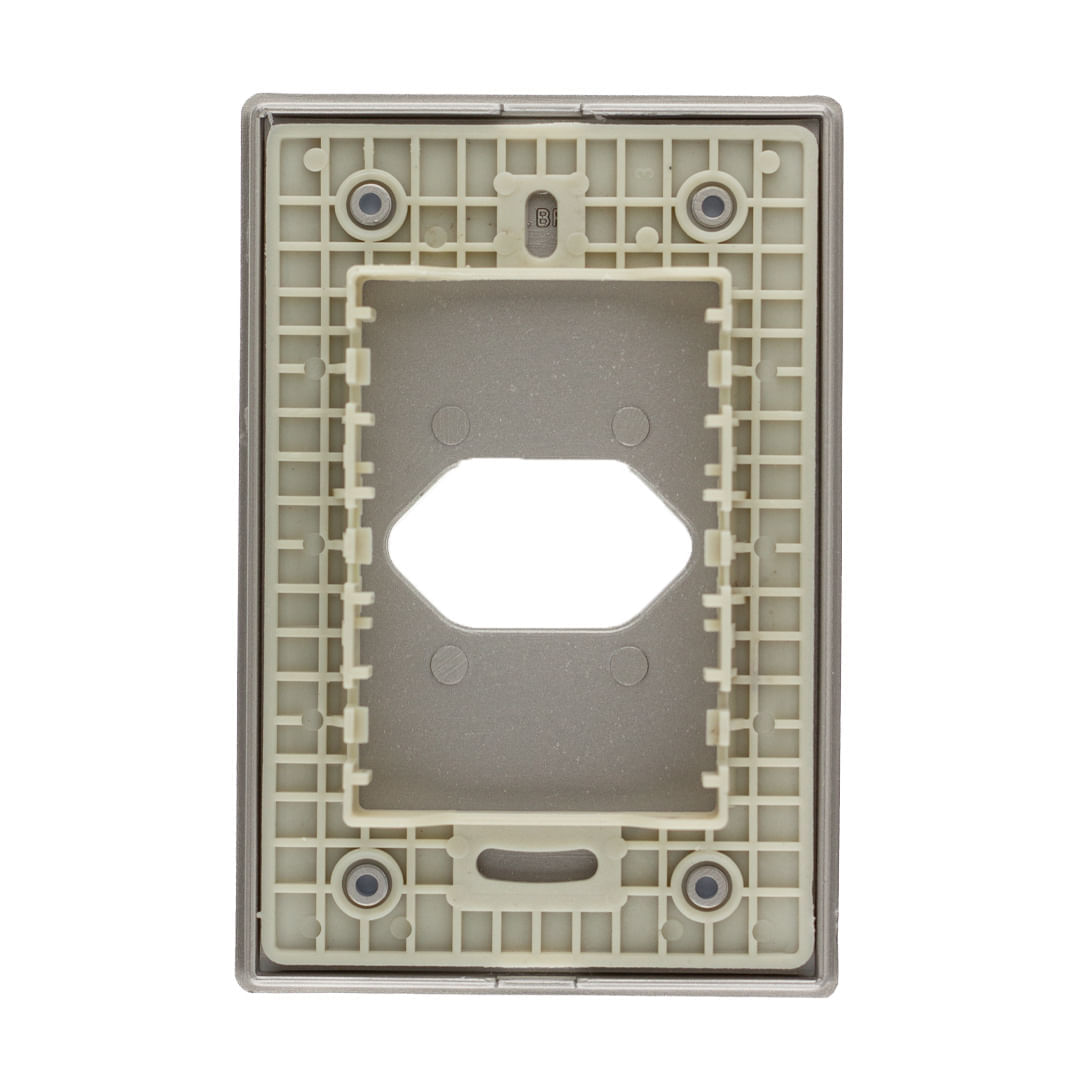 Placa 4X2 Para 1 Tomada Horizontal Com Suporte Aço Novara AC-1500