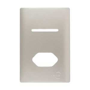 Placa 4X2 Para 1 Interruptor + 1 Tomada Com Suporte Aço Novara AC-1500/78 Dicompel