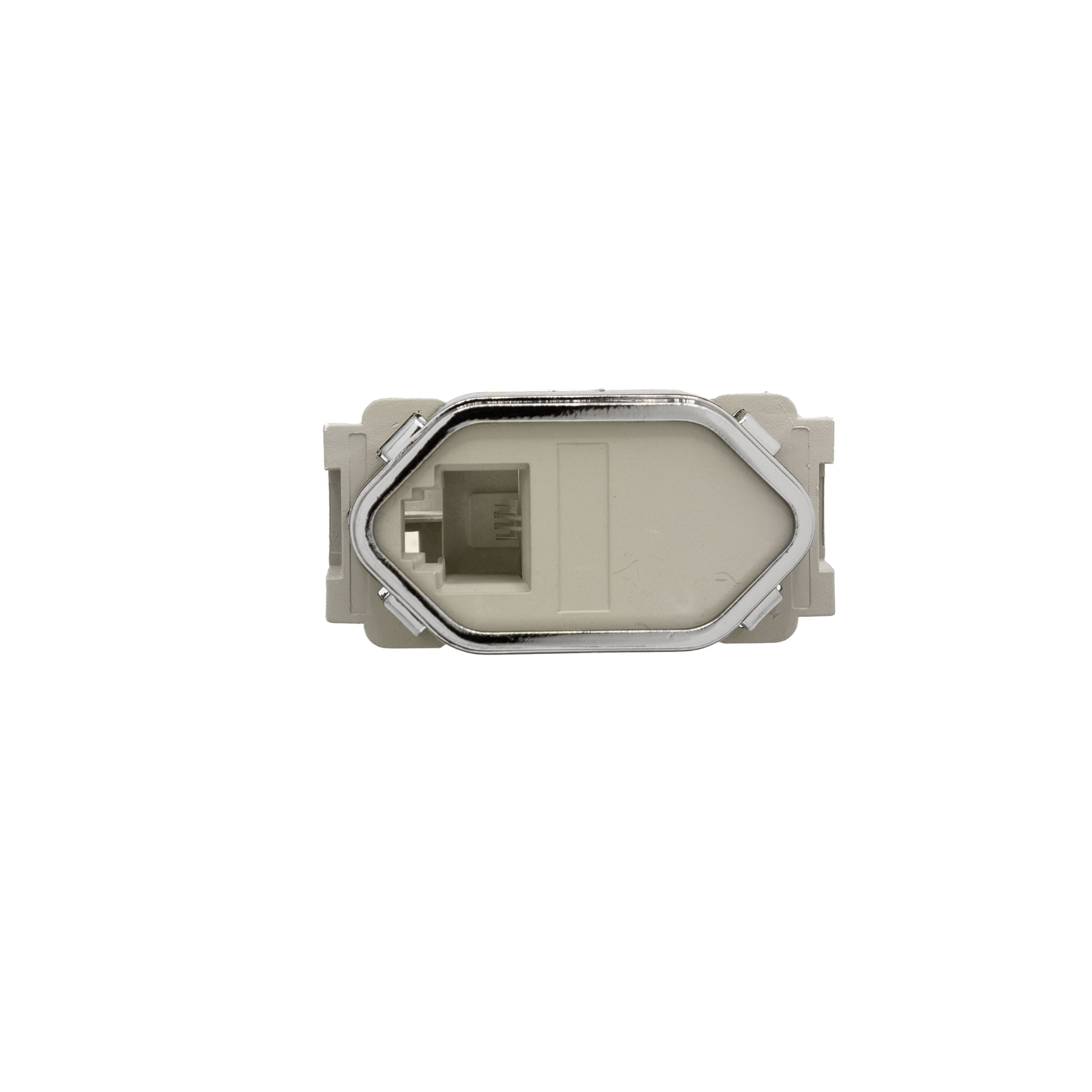 Módulo 1 Tomada Rj11 4 Vias Champanhe Cromado Novara CH-1500/231 Dicompel