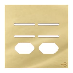 Placa 4X4 Para 4 Interruptores + 2 Tomadas Com Suporte Dourada Novara Glass GD-40000/33 Dicompel