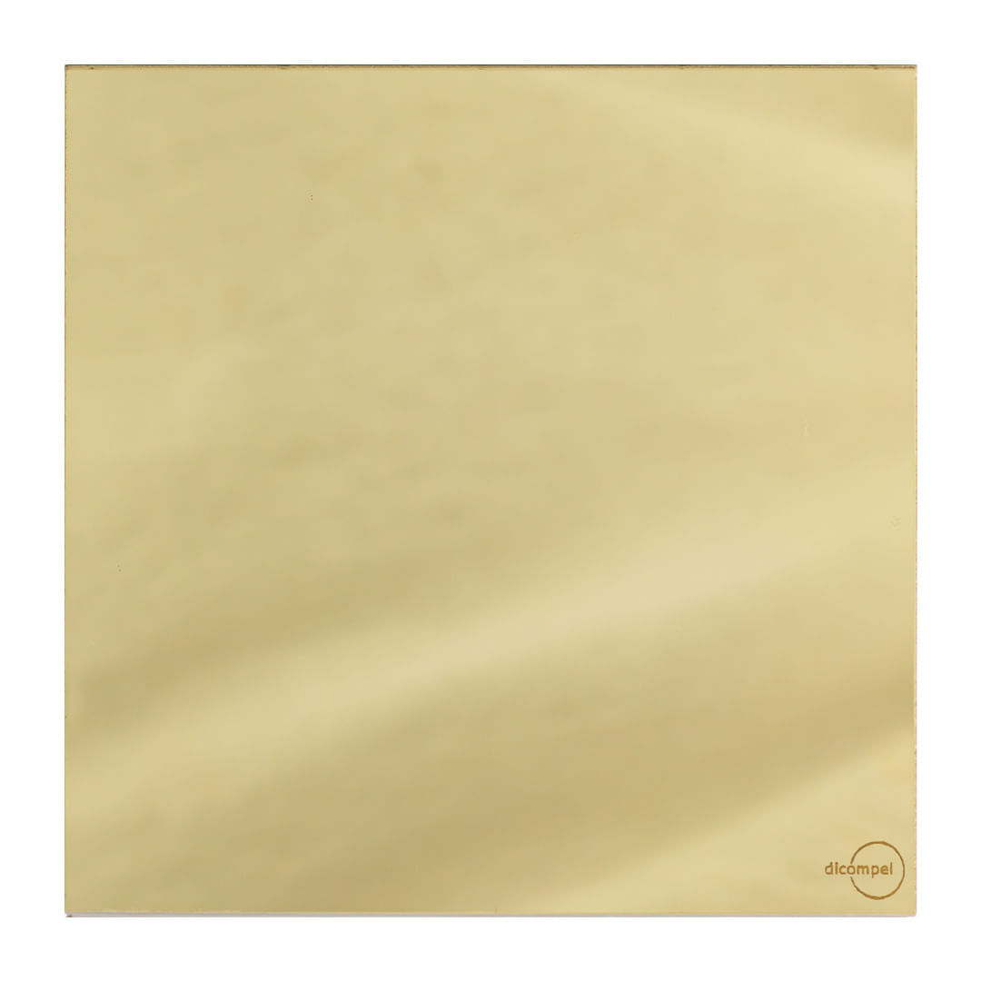 Placa 4X4 Cega Com Suporte Dourada Novara Glass GD-40000/20 Dicompel
