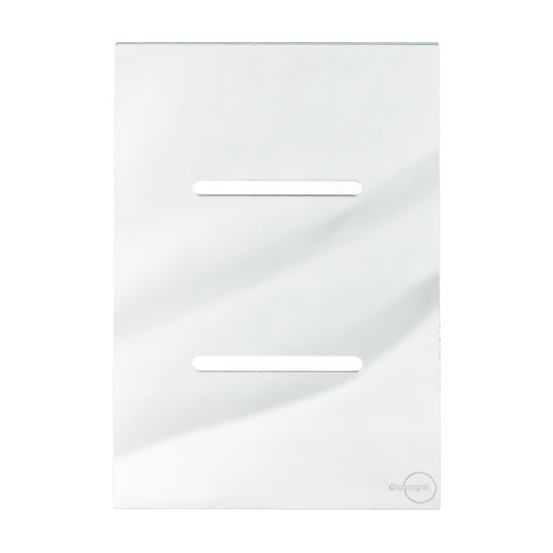 Placa 4X2 Para 2 Interruptores Com Suporte Espelhada Novara Glass GE-40000/3 Dicompel