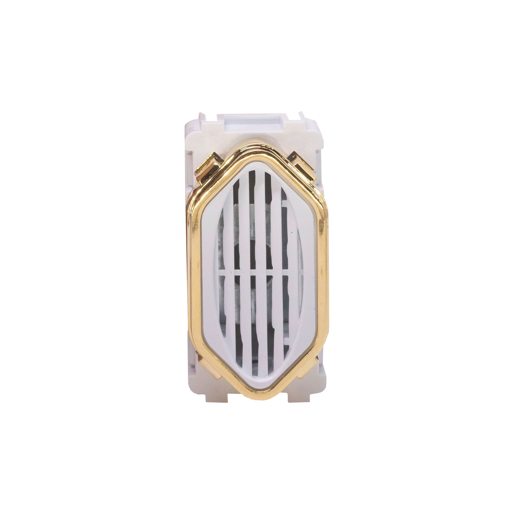 Campainha Cigarra Bivolt Dc-1200/571 Branco/Gold 1 Módulo Novara Dicompel