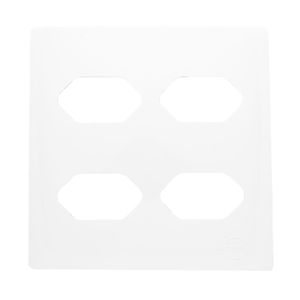 Placa 4X4 Para 4 Tomada Com Suporte Dc-1100/59 Branco Novara Dicompel