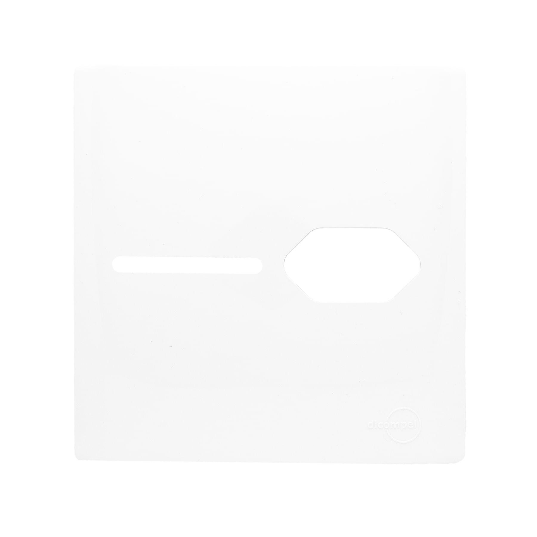 Placa 4X4 Para 1 Interruptor + 1 Tomada Com Suporte Dc-1100/90 Branco Novara Dicompel