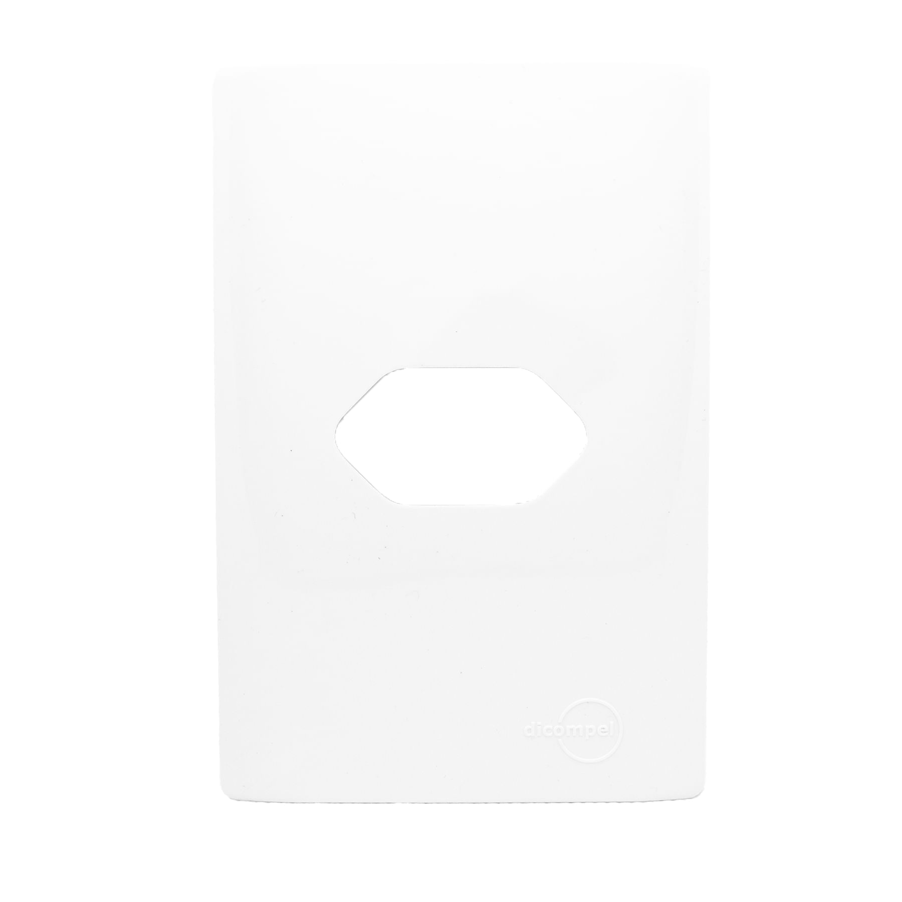 Placa 4X2 Para 1 Tomada Com Suporte Dc-1100/67 Branco Novara Dicompel