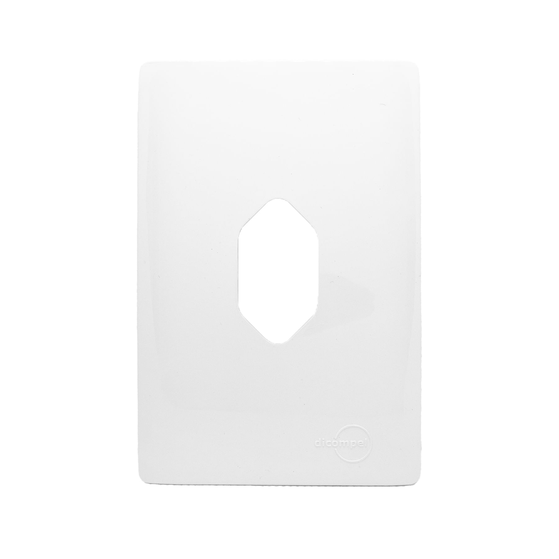 Placa 4X2 Para 1 Tomada Vertical Com Suporte Dc-1100/66 Branco Novara Dicompel