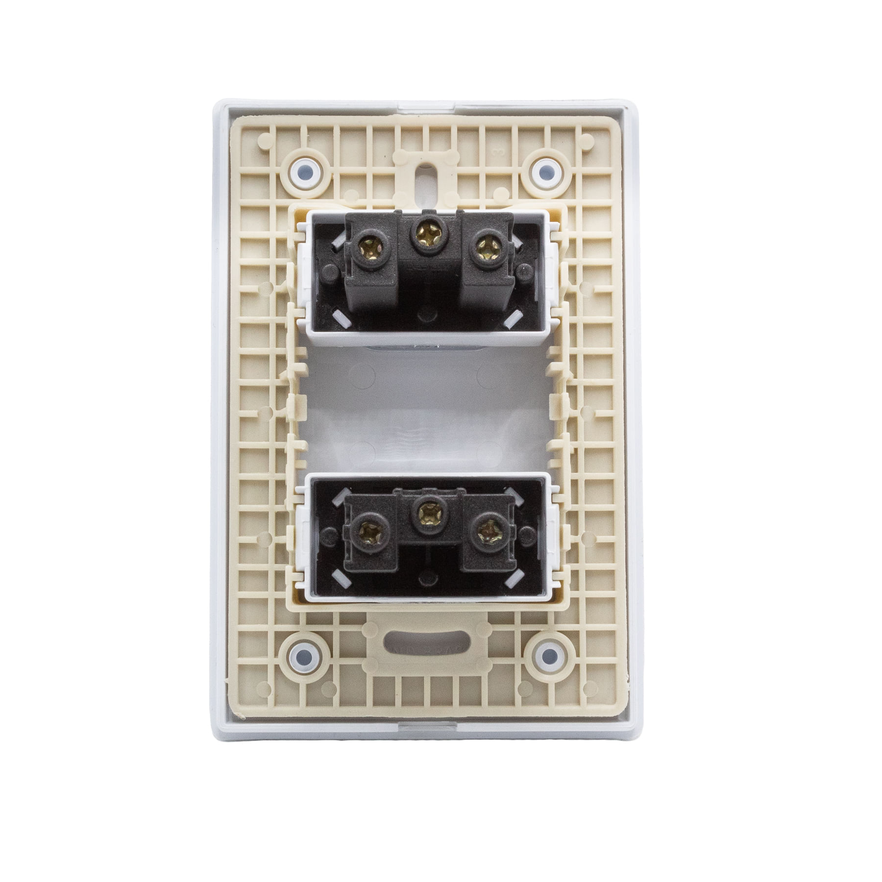 Tomada Dupla 2P+T 10A-250V Dc-1200/32 Branco/Cromado Com Placa