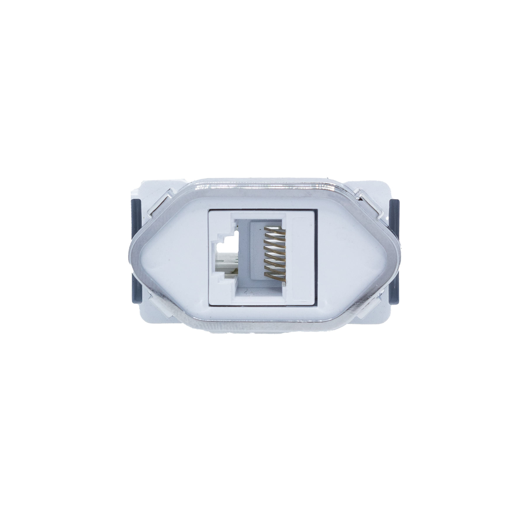 Tomada Informática Rj45 Cat5E Dc-1100/100 Branco/Cromado 1 Módulo Novara Dicompel