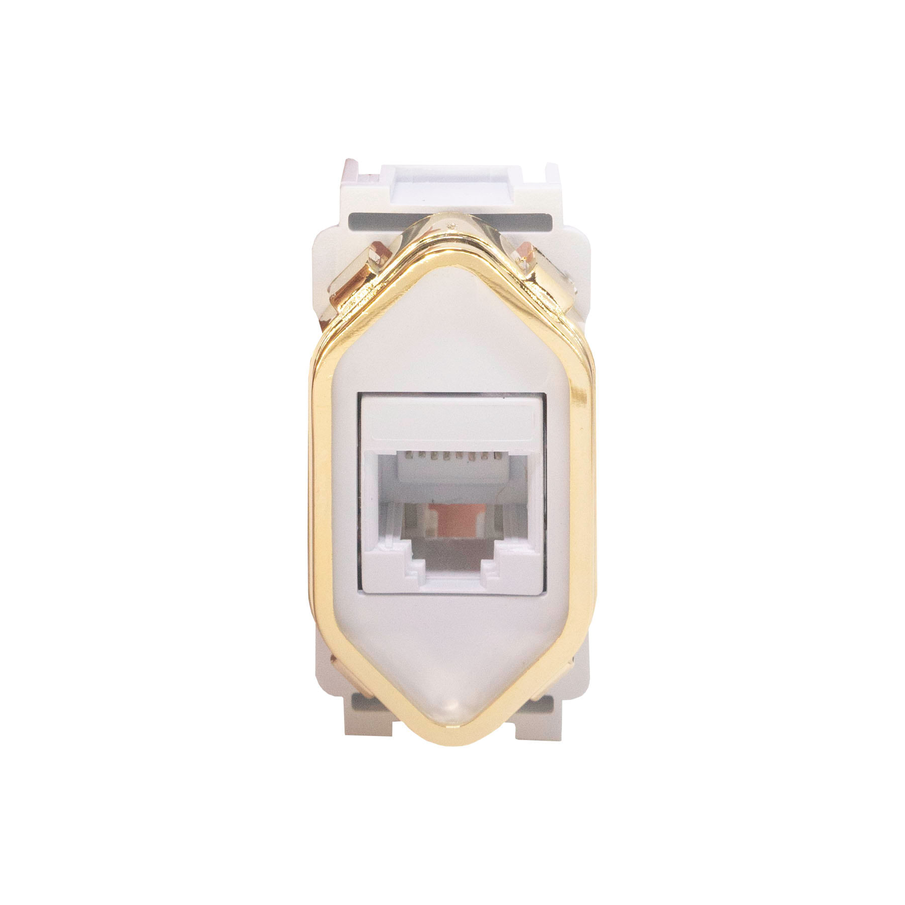 Tomada Informática Rj45 Cat5E Dc-1200/171 Branco/Gold 1 Módulo Novara Dicompel
